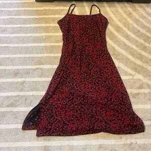 Y2k Floral Red and Black Women's Dress